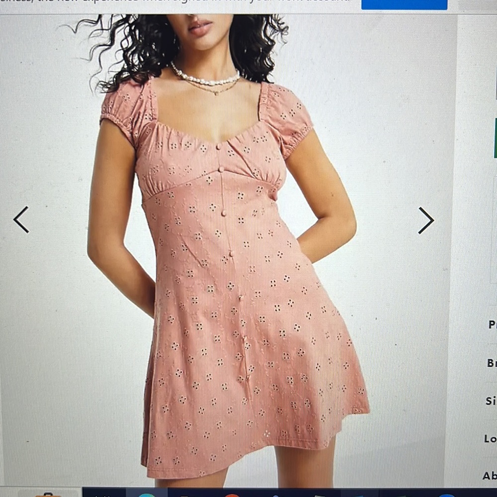 Asos broderie bust mini tea dress with buttons in rose